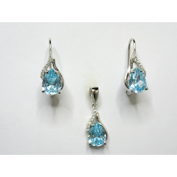 Stříbrná sada modrá