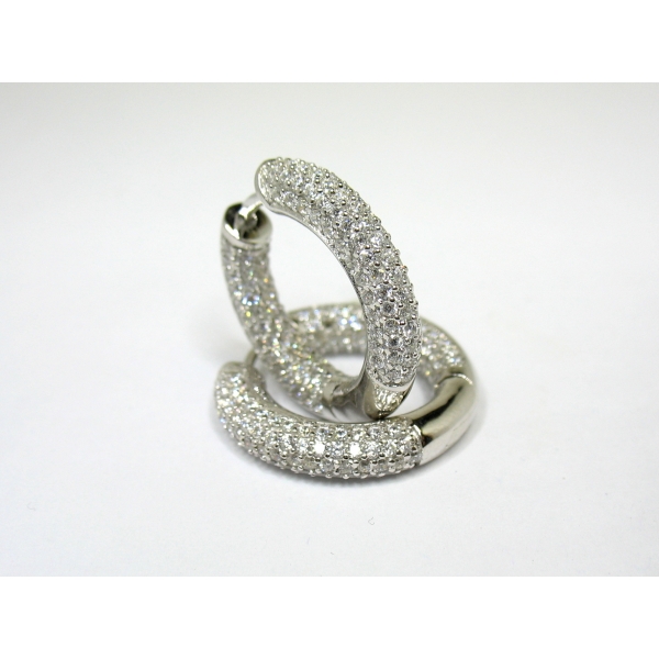 Stříbrné kruhy-zirkony