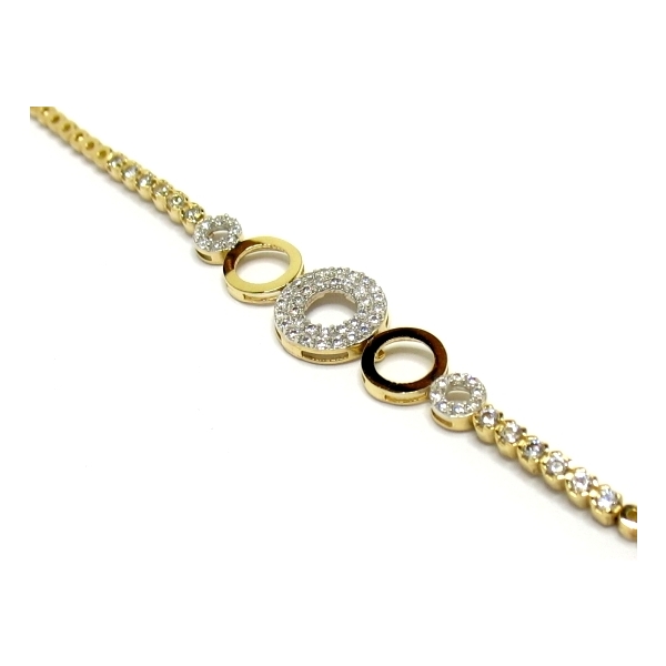 zlatý náramek se zirkony 54