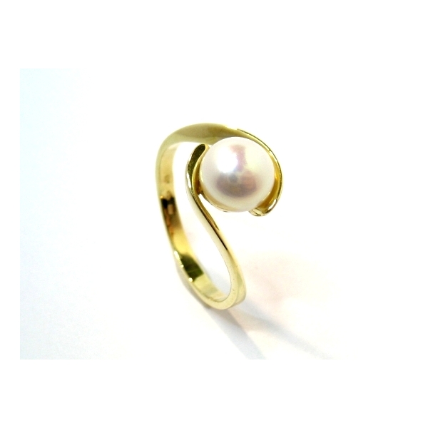 zlatý prsten s perlou B-36093
