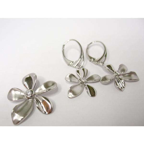 Náušnice květy se zirkonem