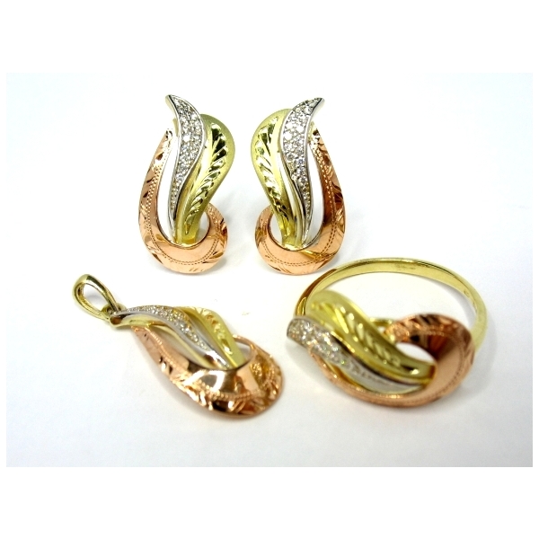 zlatá souprava s kombinací zlata