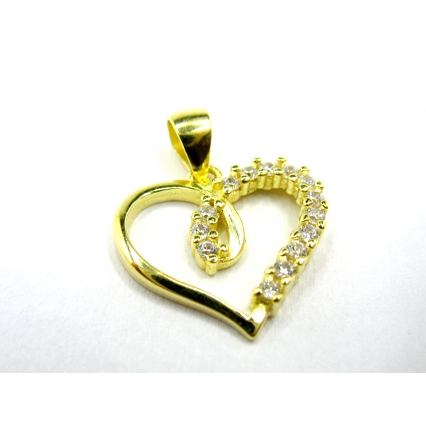 pozlacený přívěšek srdce