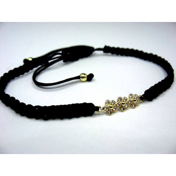 zlatý náramek se šňůrkou