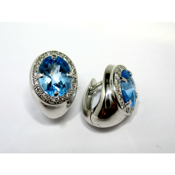 Náušnice s topazy a brilianty