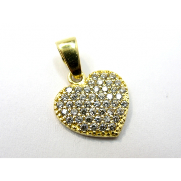 zlaté srdce se zirkony b 39534