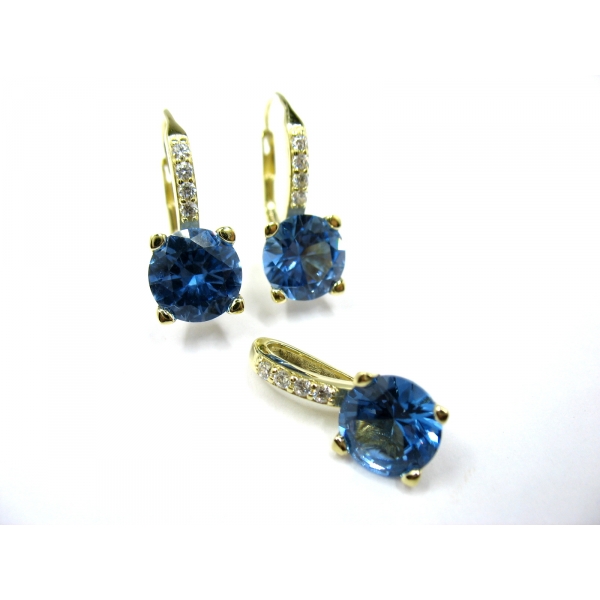 souprava s modrými zirkony