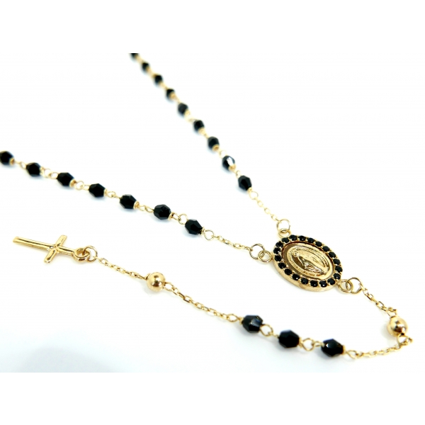 zlatý růženec/onyx b-41209