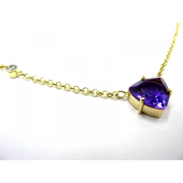 Náhrdelník briliant/ametyst