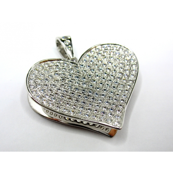 luxusní dvojité srdce se zirkony