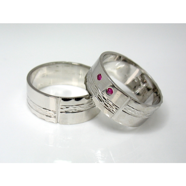 Snubní prsteny s rubíny l-276
