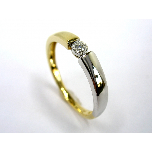 prsten s briliantem b-43617