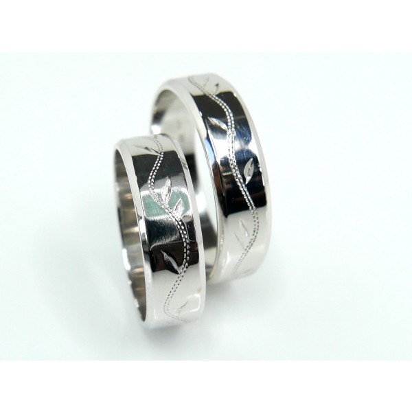 Stříbrné snubní prsteny L-04