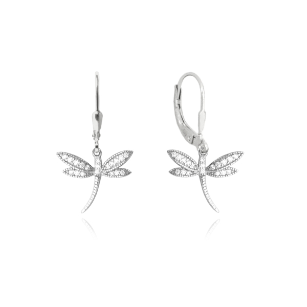 stříbrné náušnice vážky