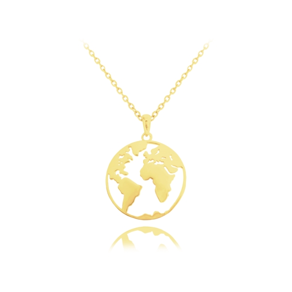 pozlacený náhrdelník svět