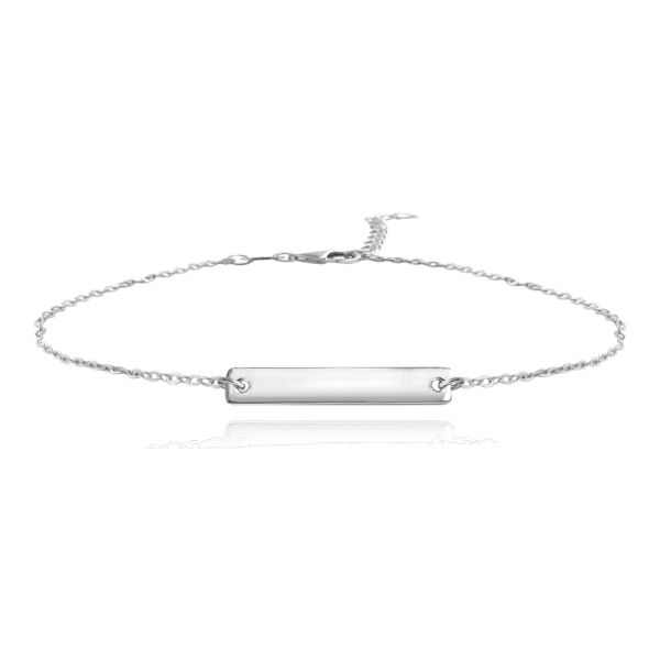 stříbrný náramek destička